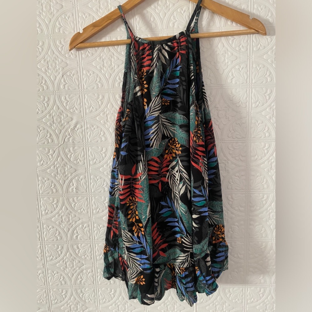 Maurices | Ruffle Tank Top | Small | Topical Print